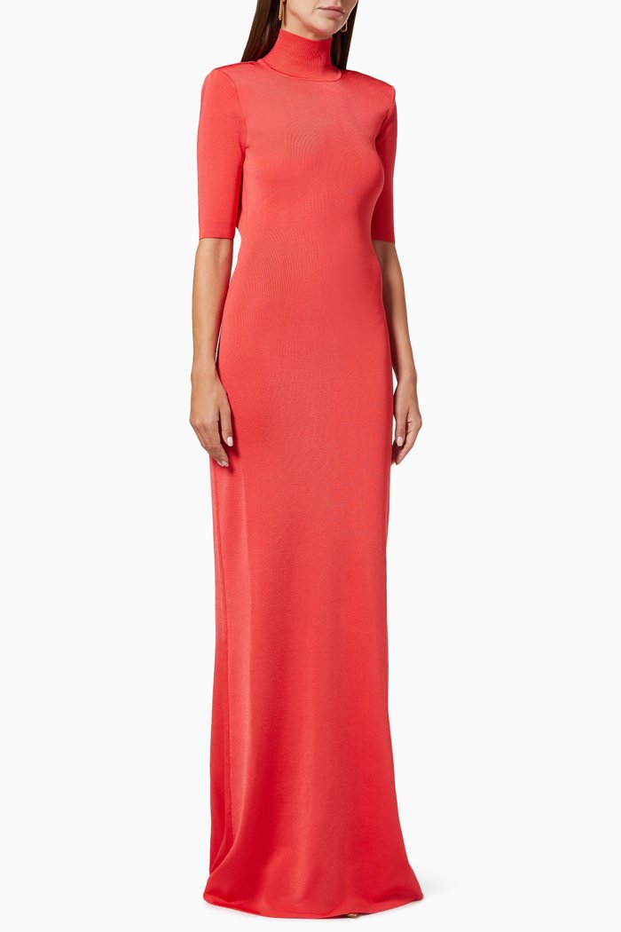 

Gown in Viscose Micro Knit, Red