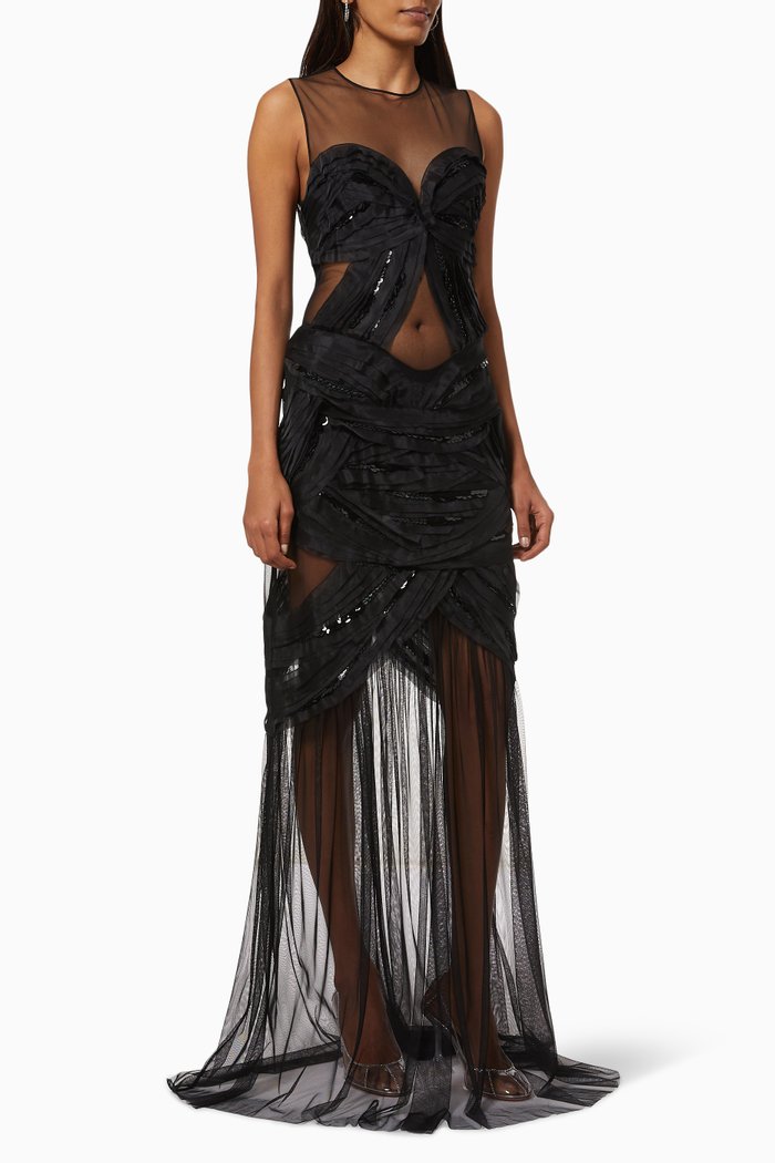 

Gown in Sequin Tulle, Black