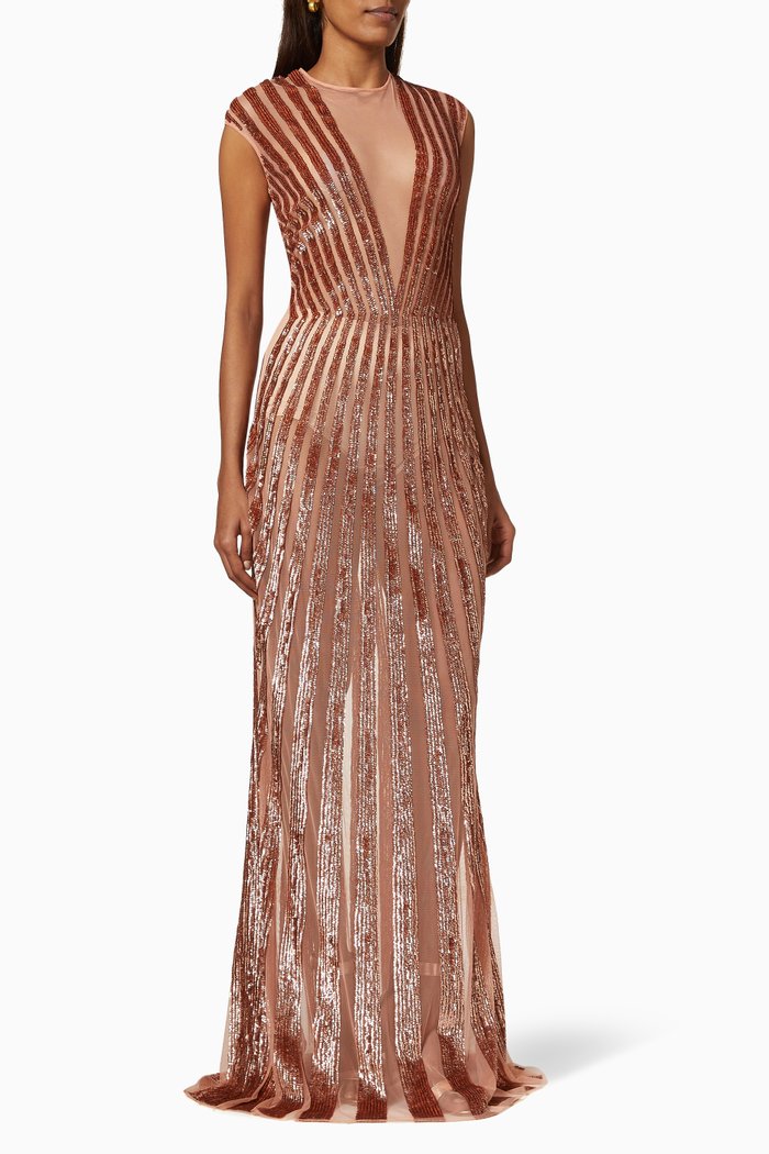 

Gown in Sequin Tulle, Pink