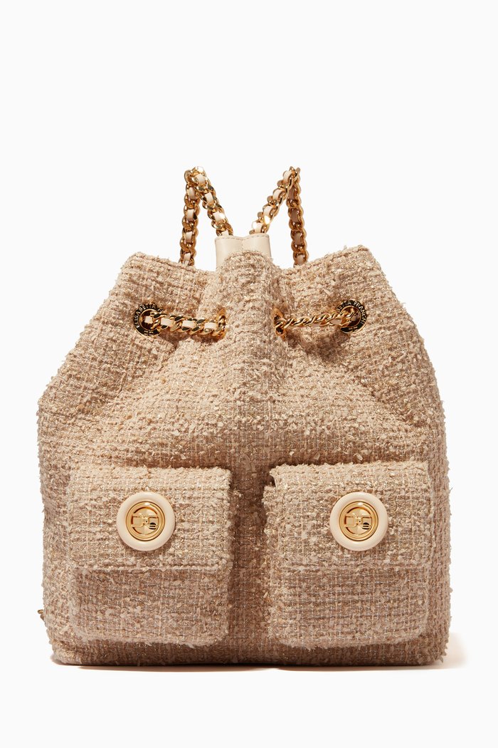 

Backpack in Tweed, Gold