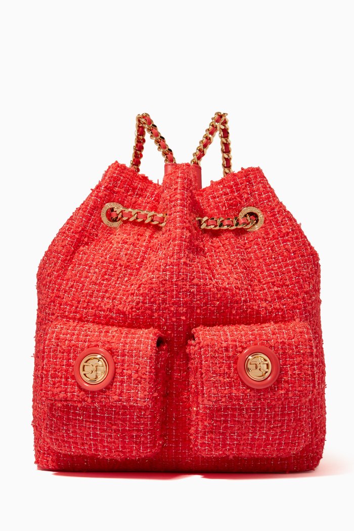 Backpack in Tweed, Red