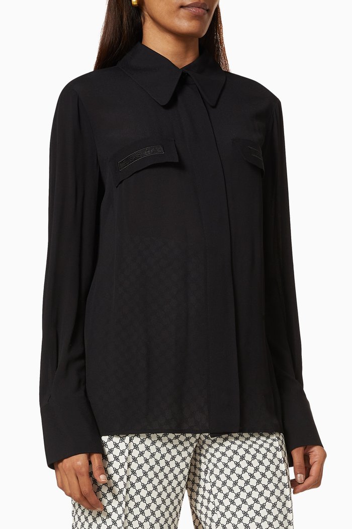 

Blouse in Viscose Georgette, Black