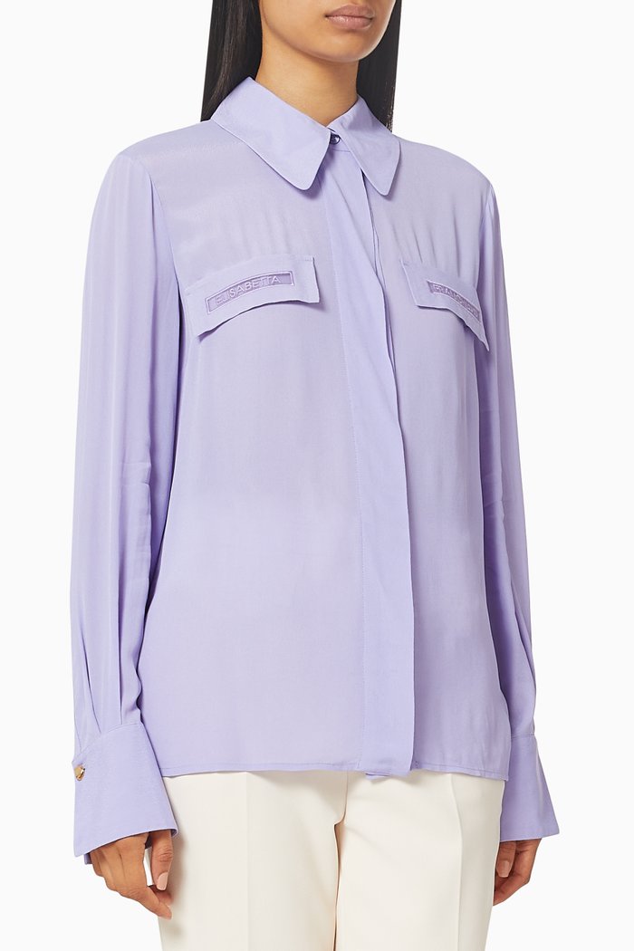 

Blouse in Viscose Georgette, Purple