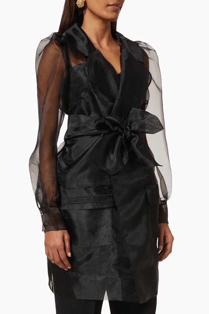 

Long Blouse in Organza, Black
