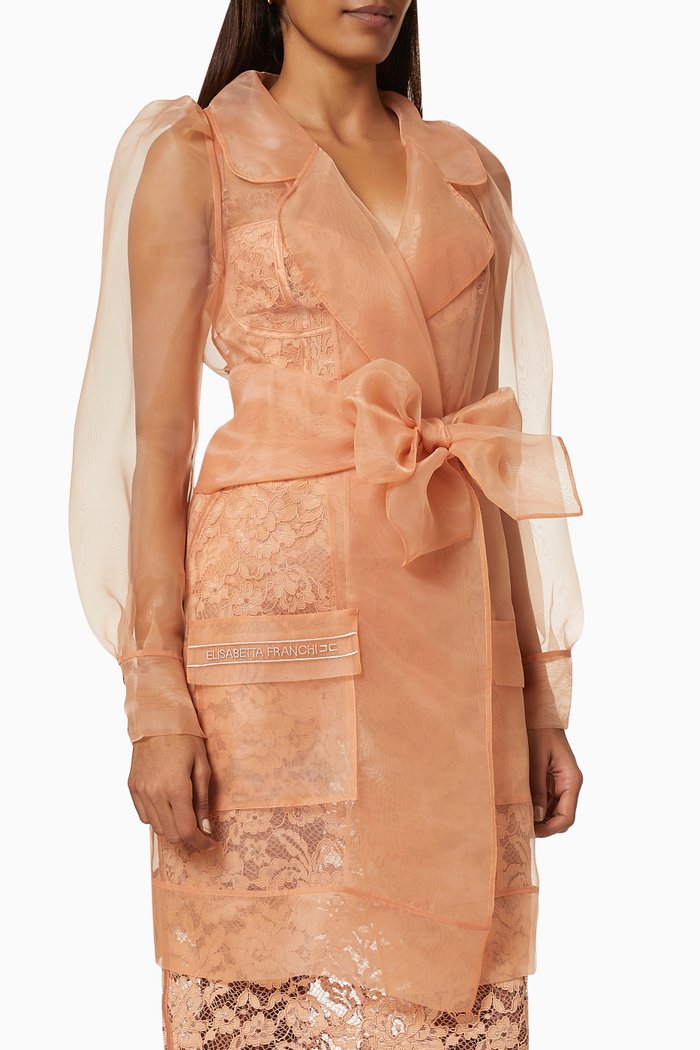 

Long Blouse in Organza, Rose gold