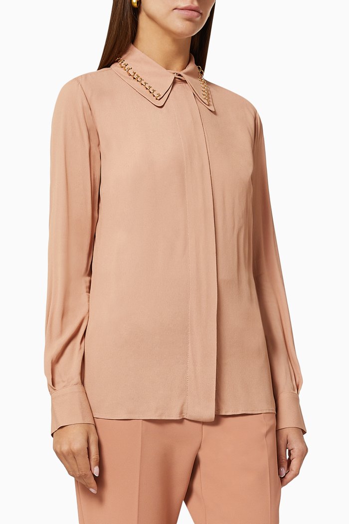 

Shirt with Piercing in Georgette, Pink
