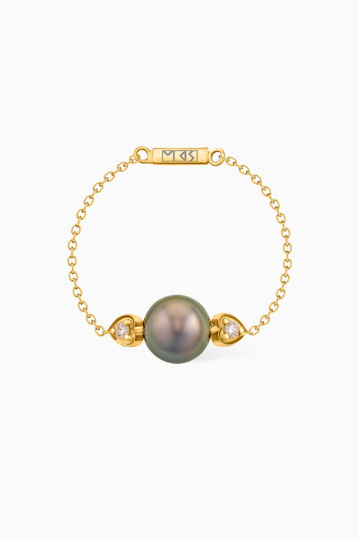 

Lulu amongst Hearts Chain Ring in 18kt Yellow Gold