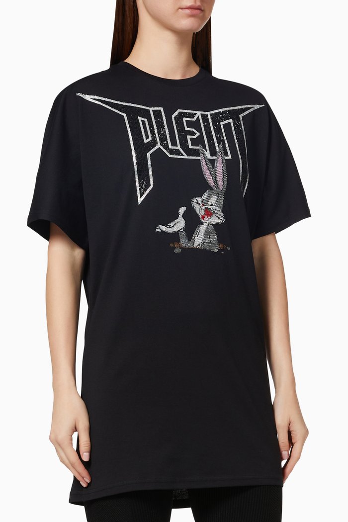 

Looney Tunes Oversized T-shirt in Cotton Jersey, Black