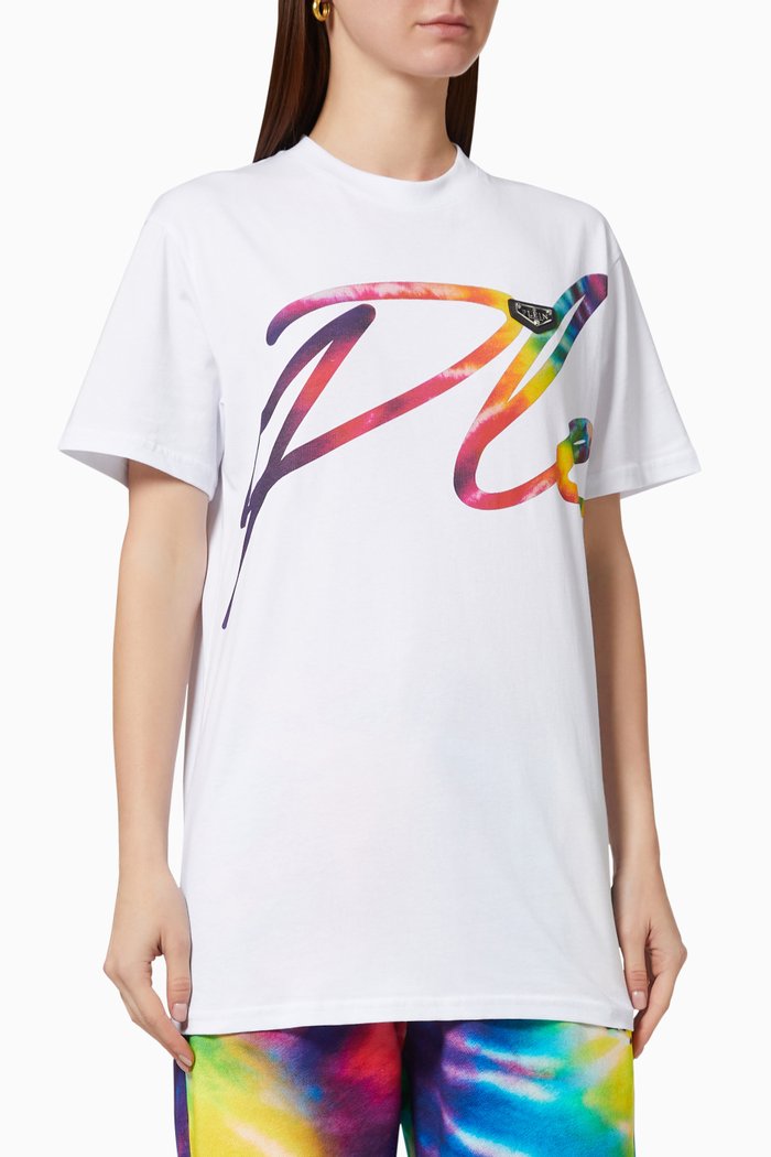 

Signature Oversized T-shirt in Cotton Jersey, White