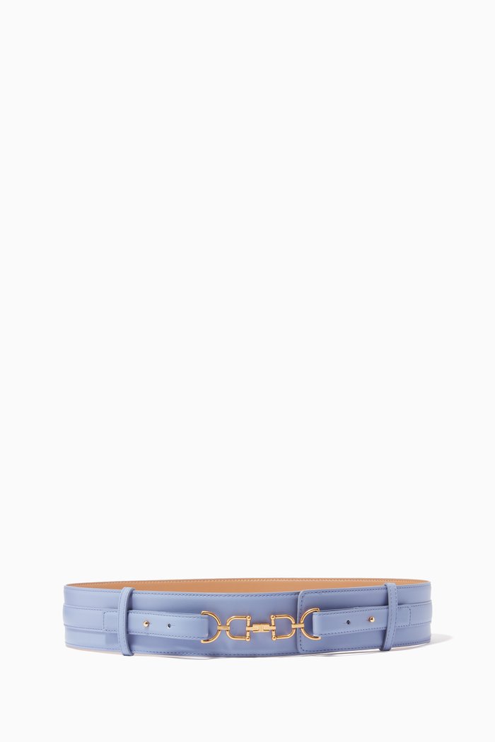 

High Waist Belt in Leather, Purple