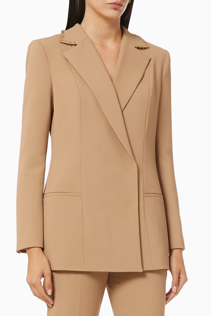 

Jacket with Piercing in Crêpe, Pink