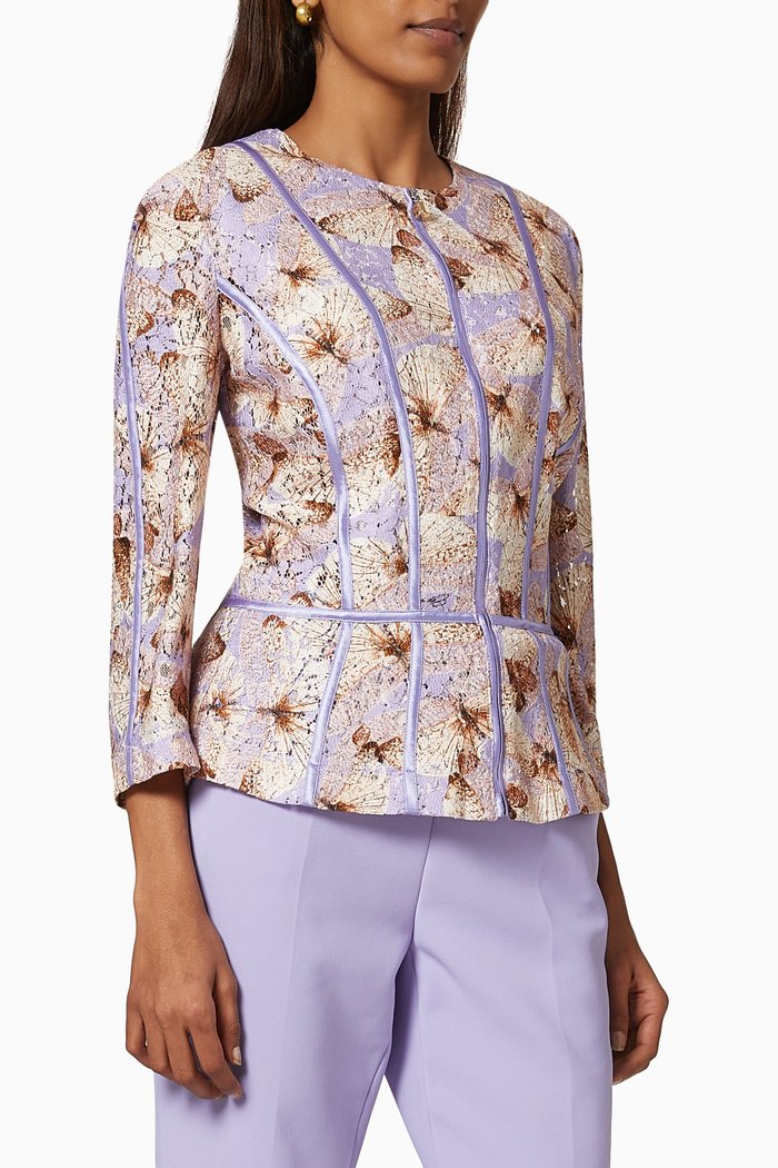 

Jacket in Butterfly Lace Viscose, Purple