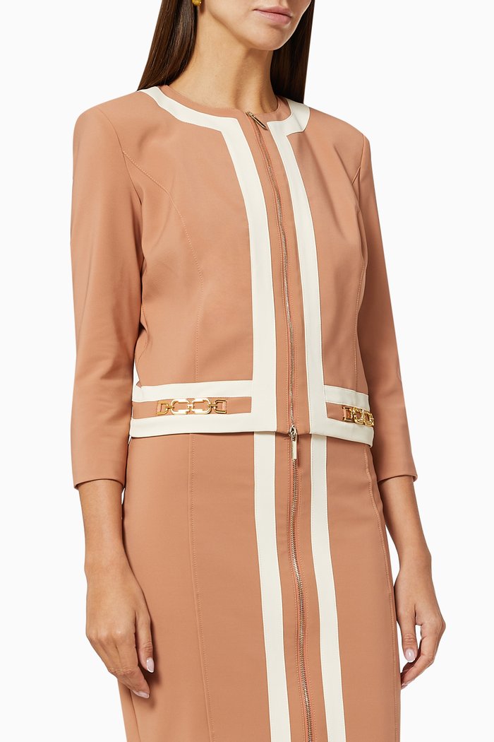 

Short Jacket in Bi-elastic Fabric, Rose gold
