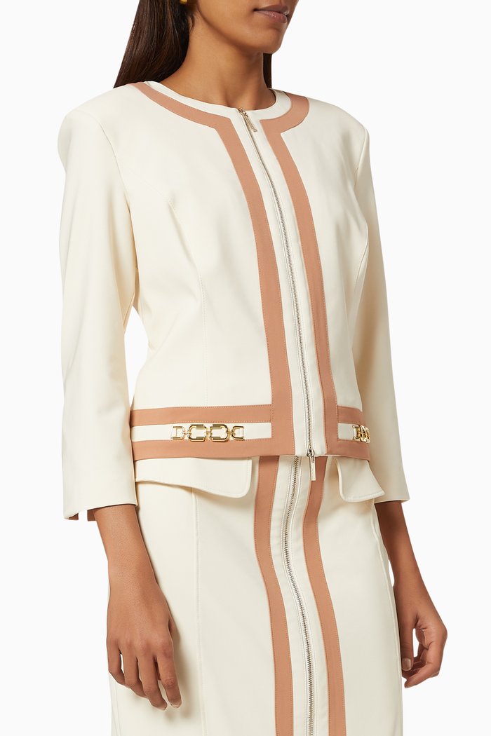 

Short Jacket in Bi-elastic Fabric, White