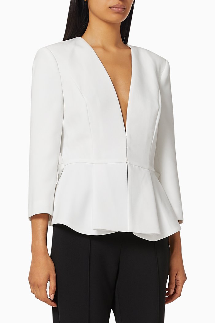 

Peplum Jacket in Crêpe, Neutral