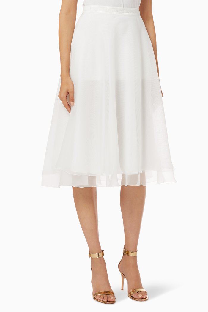 

Midi Skirt in Organza Voile, White