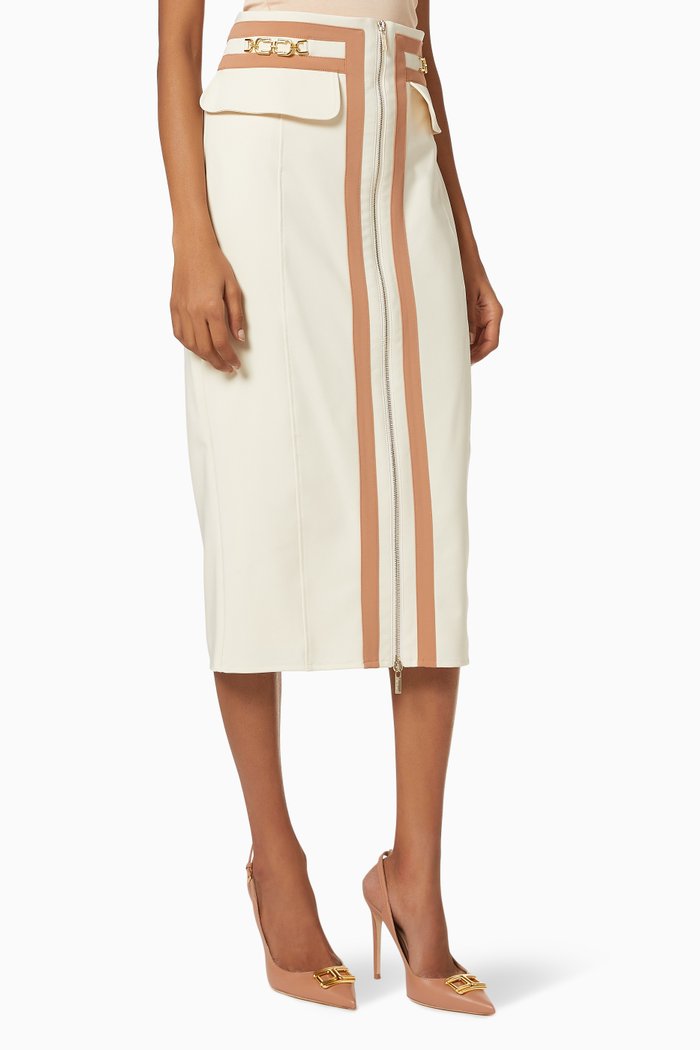

Pencil Skirt in Bi-elastic Fabric, White