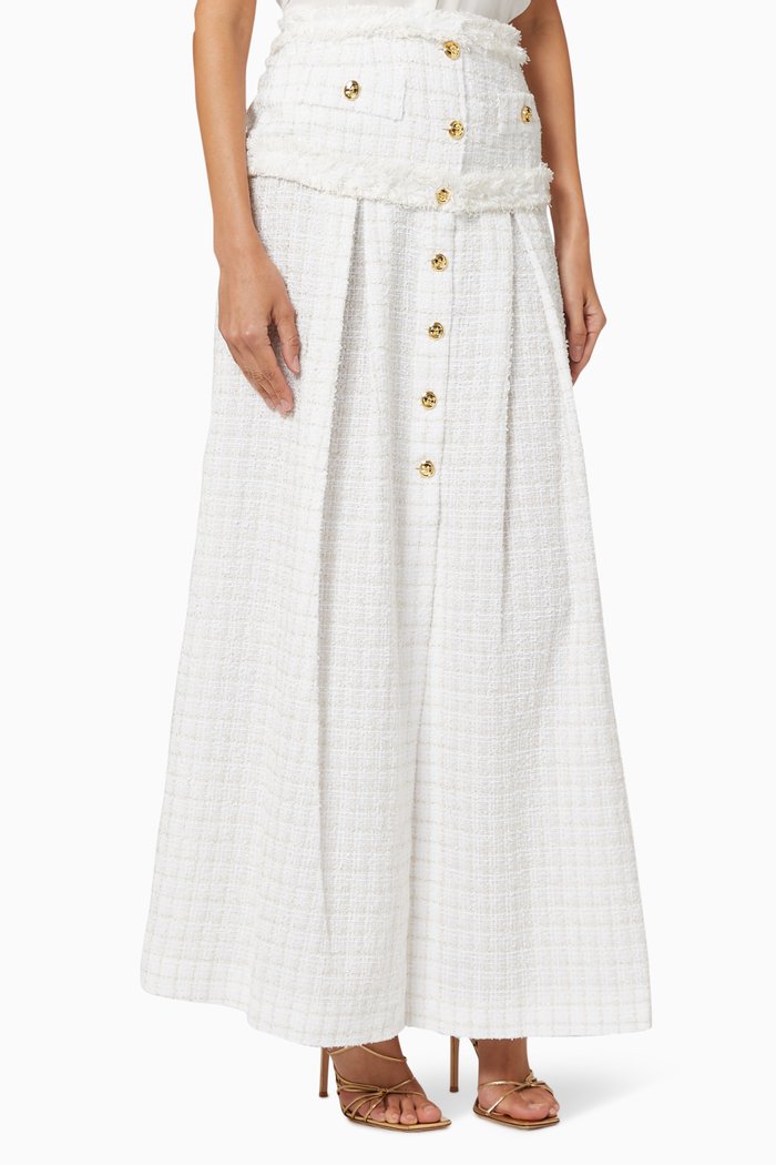 

Maxi Skirt in Tweed, White