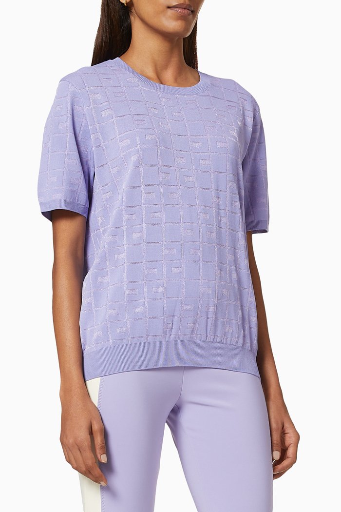 Logo Top in Viscose Knit, Purple