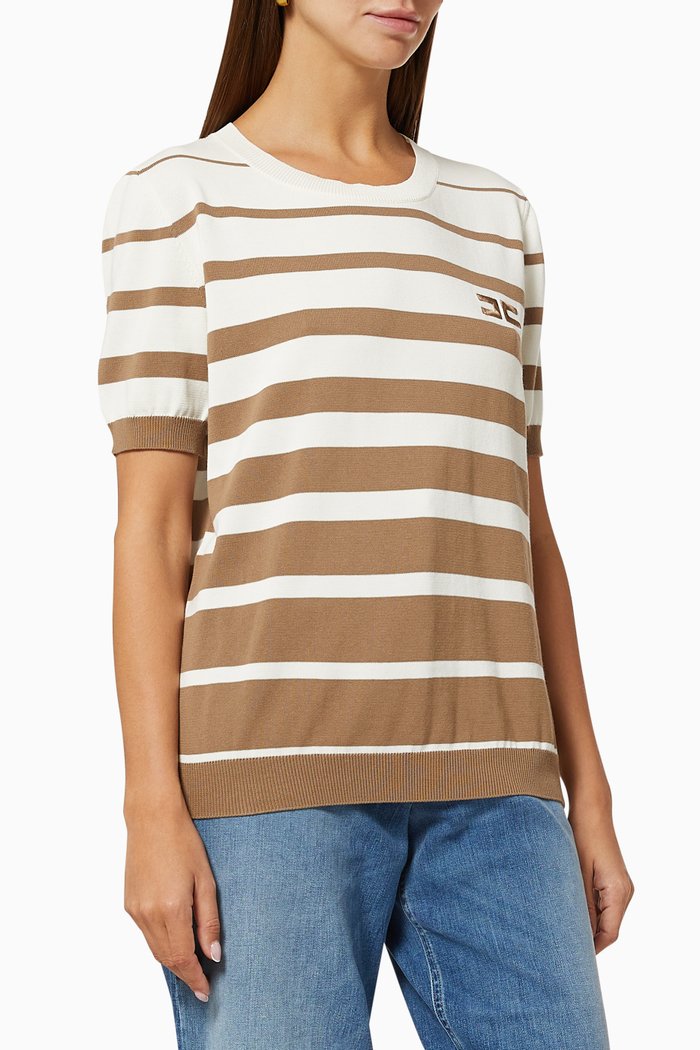 

Degradé Stripe Top in Cotton Knit, Multicolour