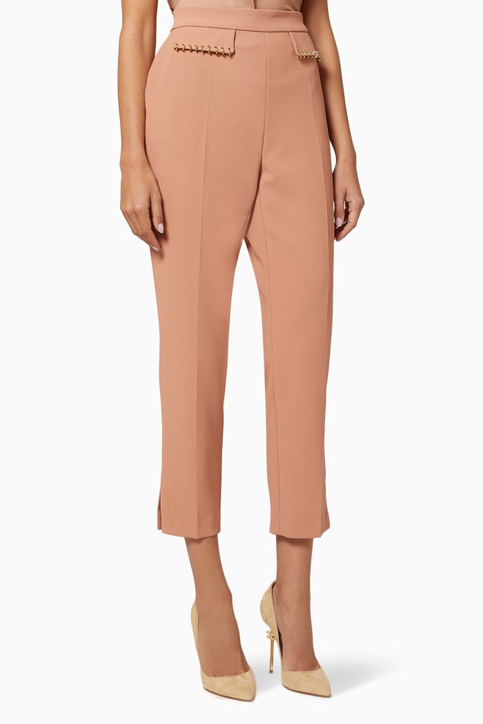 

Cigarette Pants with Piercing in Crêpe, Rose gold