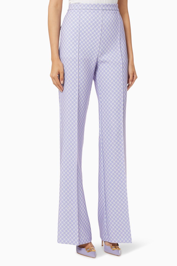

Palazzo Pants in Horse Bit Crêpe, Purple