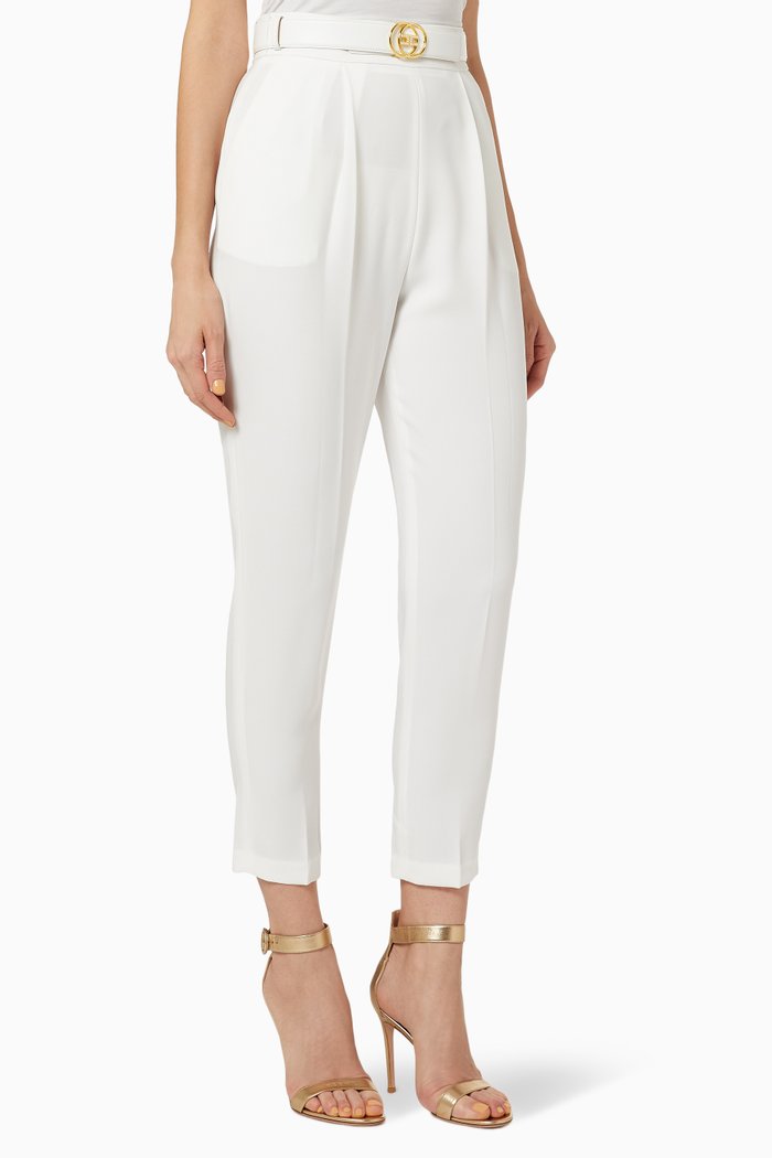 

Pants with Belt in Crêpe, Neutral
