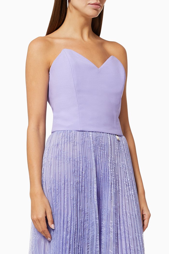 

Crop Bodice in Wool Viscose Silk, Purple