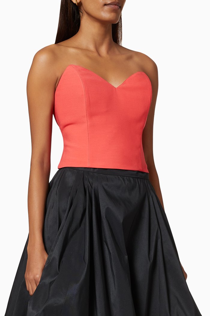 

Crop Bodice in Wool Viscose Silk, Red
