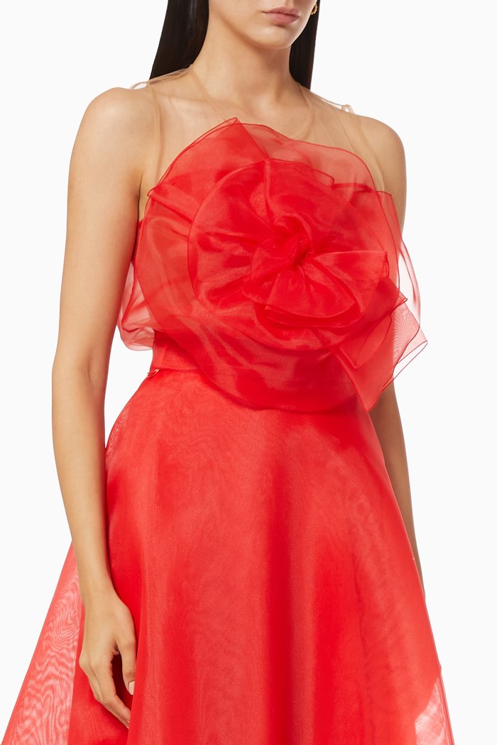 

Top with Organza Flower in Tulle, Red