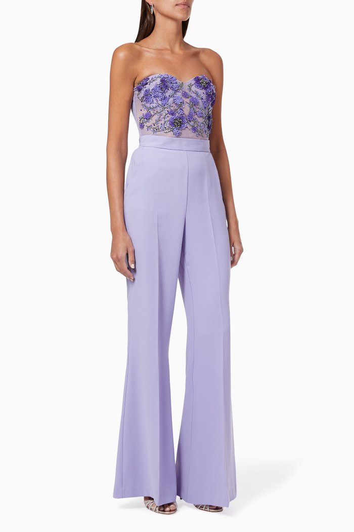 

Divisible Jumpsuit in Sequin Bead Tulle & Crêpe, Purple