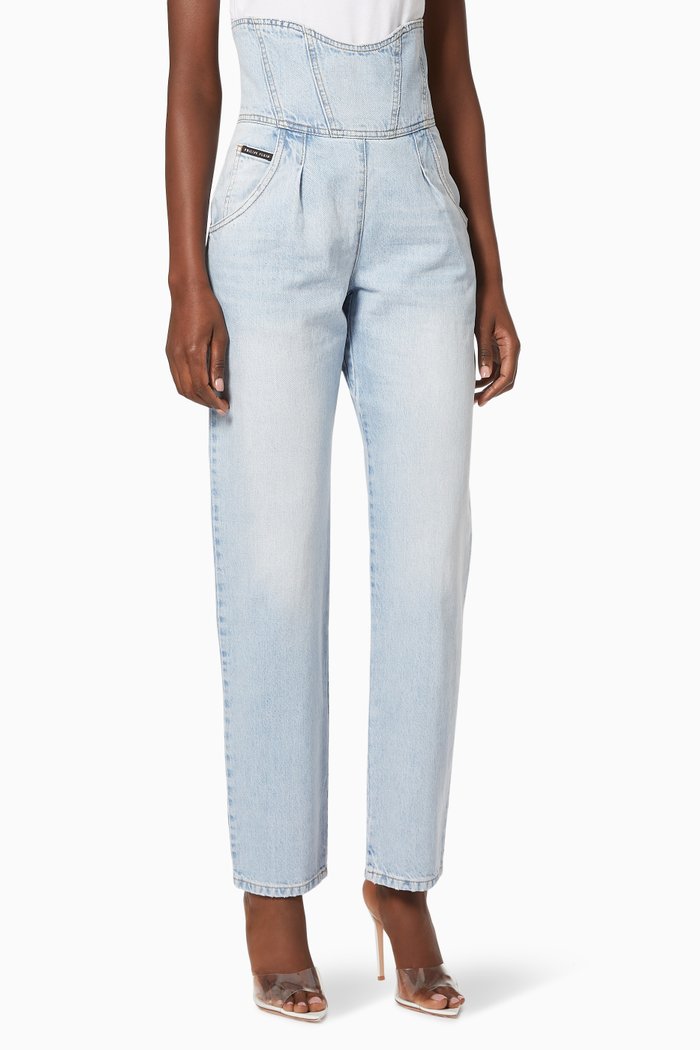 

80's Fit Iconic Plein Jeans in Cotton, Blue