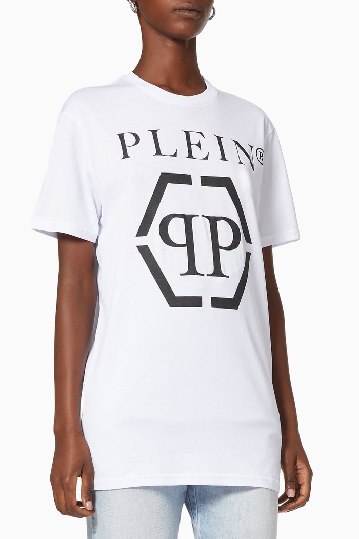 

Hexagon Logo Print T-shirt in Cotton, White