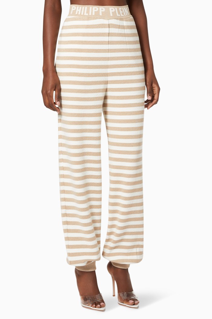

Mariner Striped Sweatpants in Cashmere, Neutral