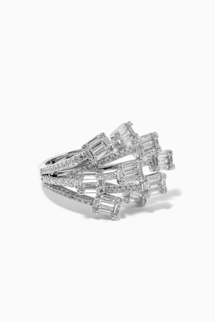 

Baguette Stones Ring, Silver