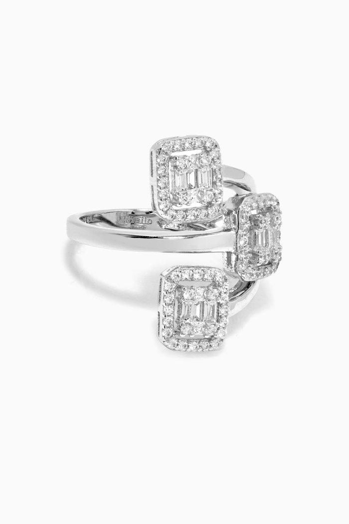 Triple Baguette Ring, Silver