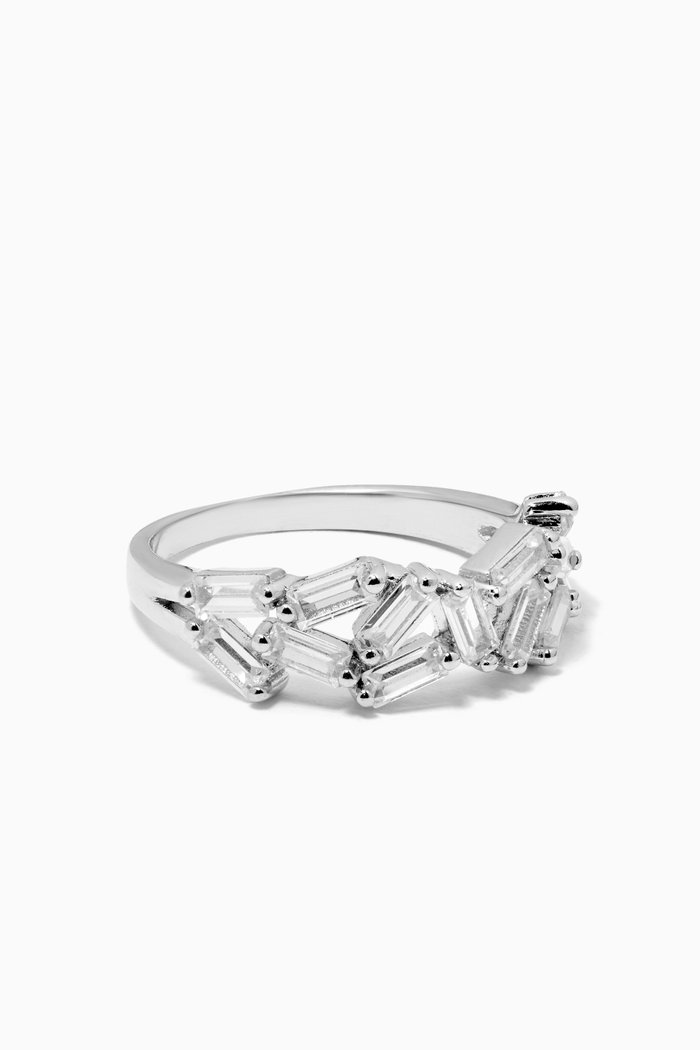 

Baguette Mixed Order Ring, Silver