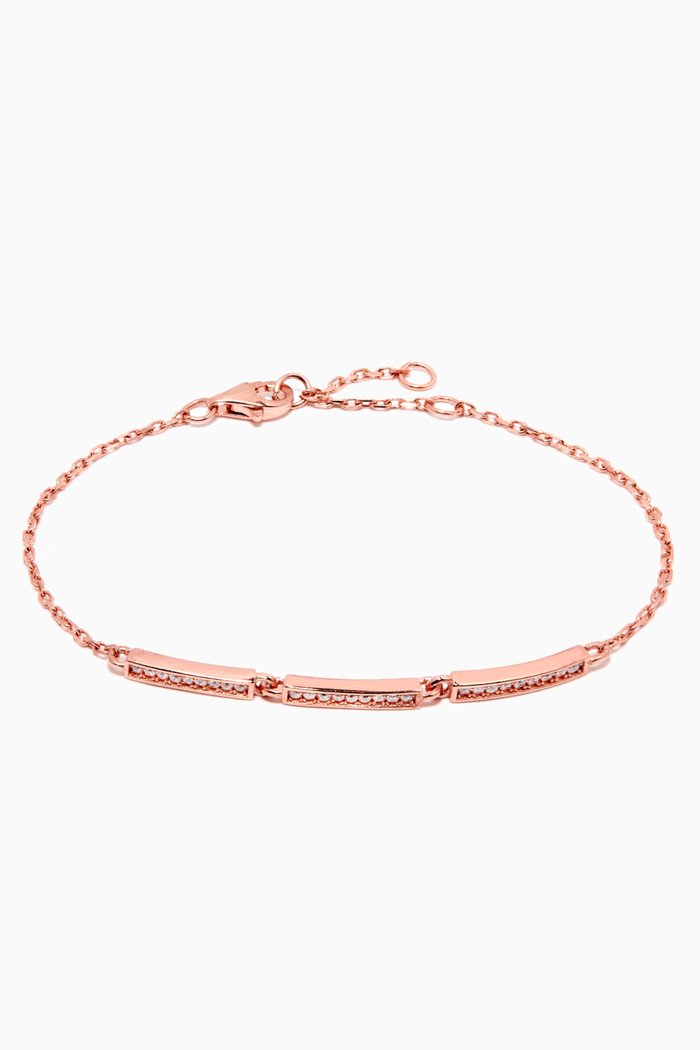 Stone Thin Bracelet, Rose gold