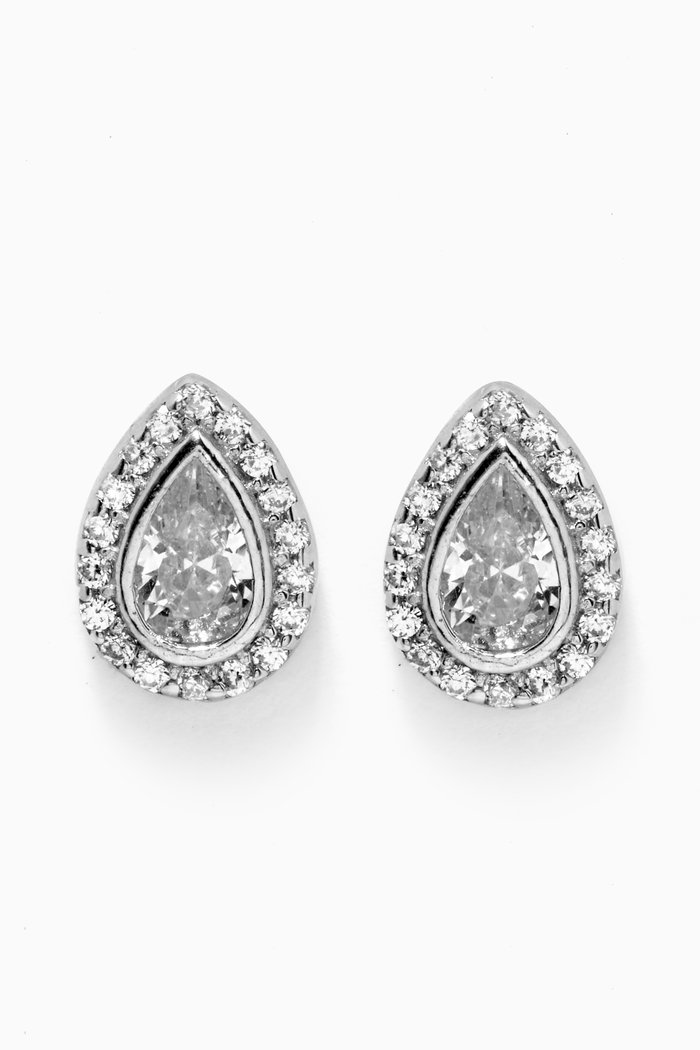 

Water Drop Stud Earrings, Silver
