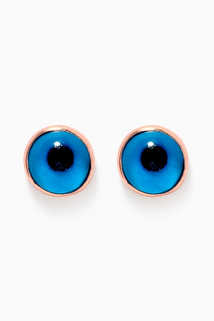 

Evil Eye Stud Earrings, Rose gold