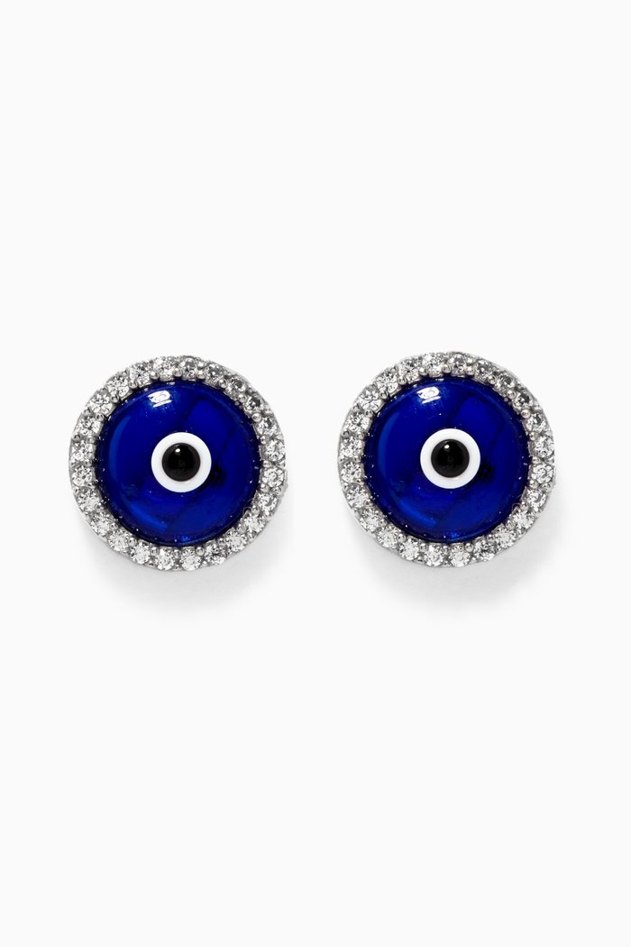 

Evil Eye Stud Earrings, Rose gold