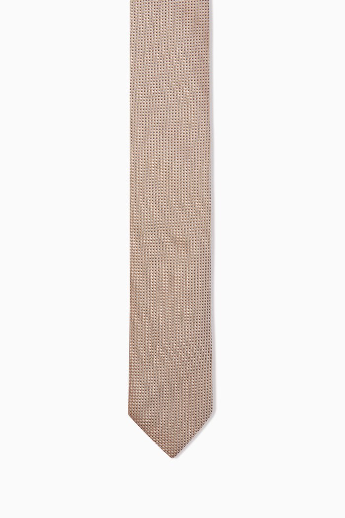

Micro-Patterned Tie In Jacquard Silk, Neutral