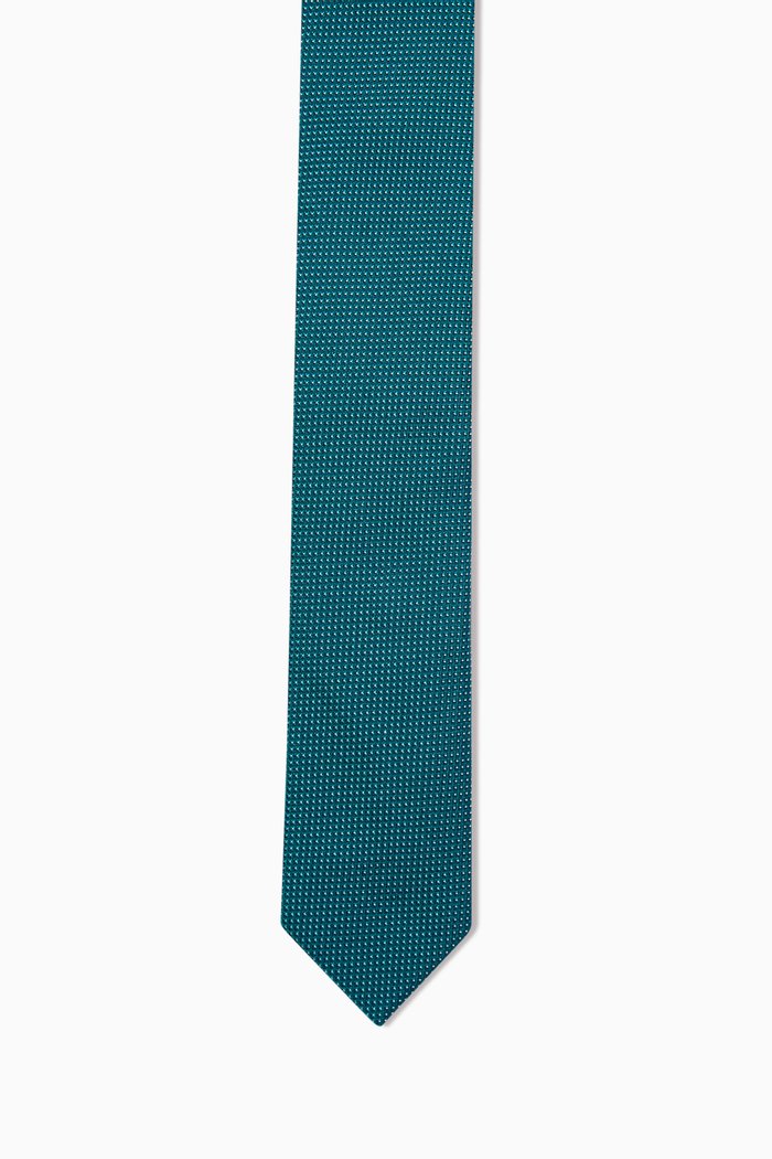 

Micro-Patterned Tie In Jacquard Silk, Blue