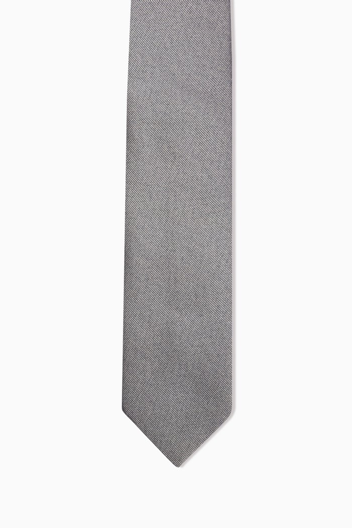 

Patterned Tie In Jacquard Silk, Silver