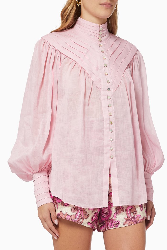 

Halcyon Shirt in Ramie, Pink