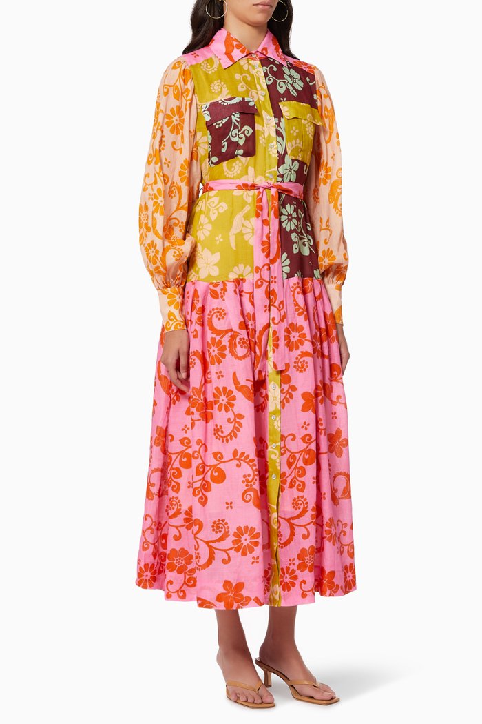 

Luis Shirt Dress in Ramie, Multicolour