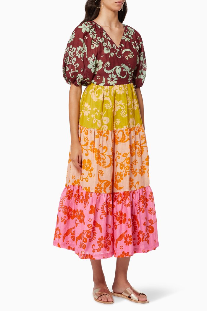 

Luis Wrap Dress in Ramie, Multicolour