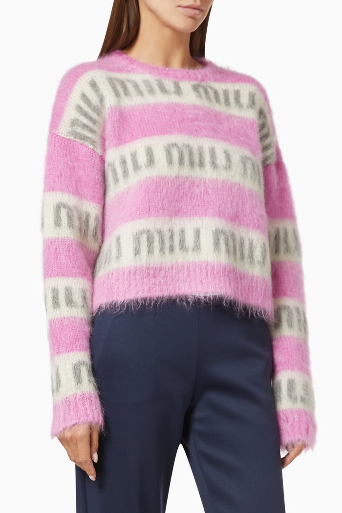 

Logo Sweater in Mohair Knit, Pink