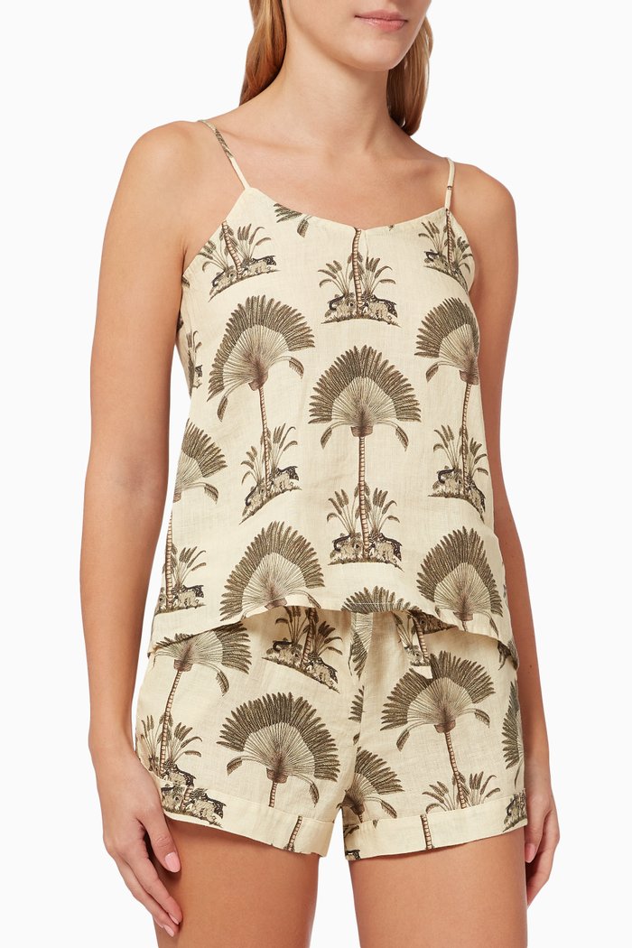 

Ravenala Cami & Shorts Set in Linen, Multicolour