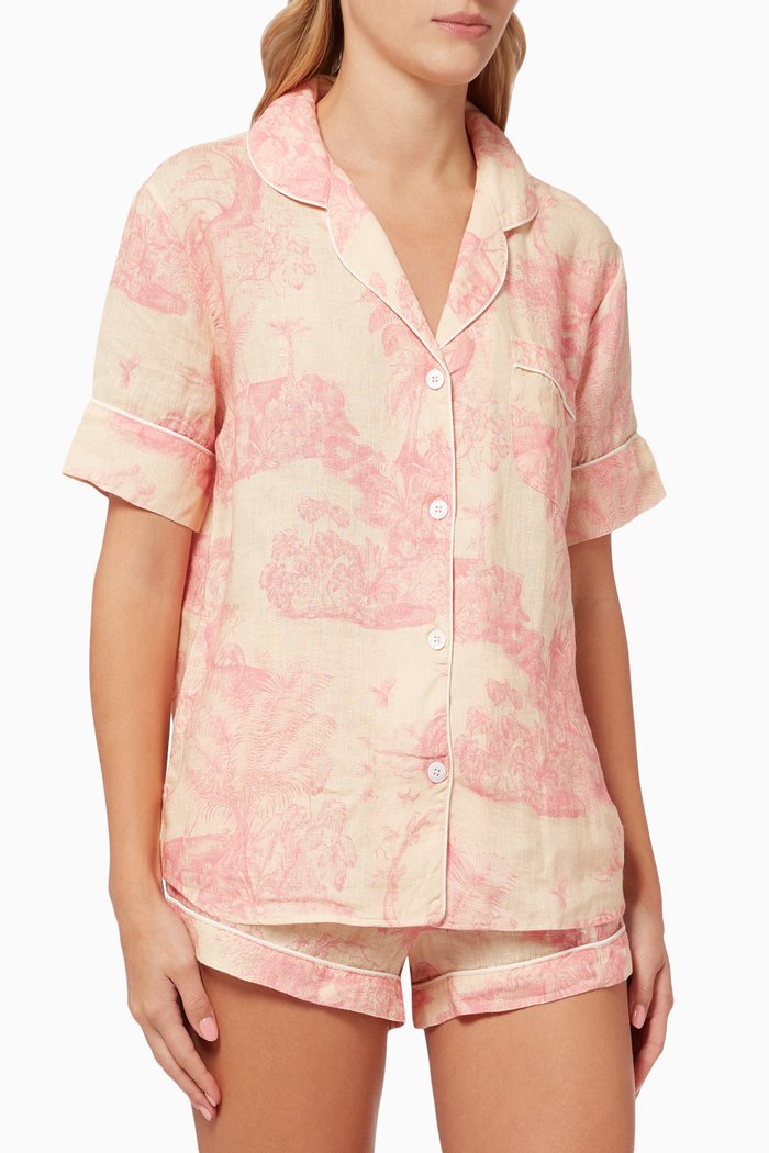 

Lowland Forest Short Pyjama Set in Linen, Multicolour